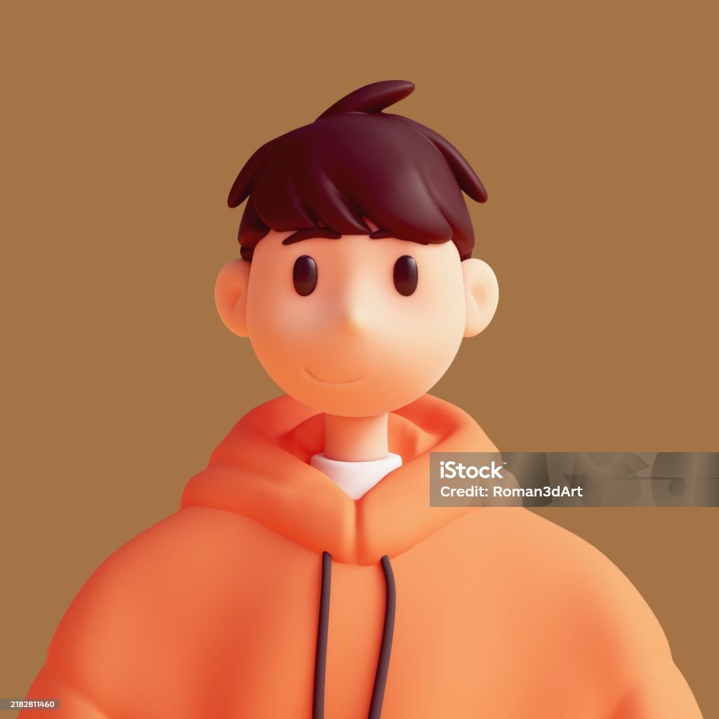 Um rosto de avatar de um moço